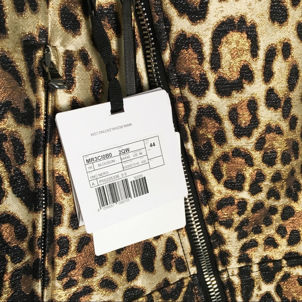 RED Valentino Leopard Jacquard Moto Jacket NWT - Picture 5 of 7